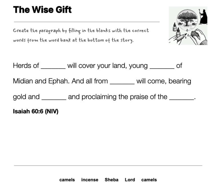 The Wise Gift fill-in-the-blank